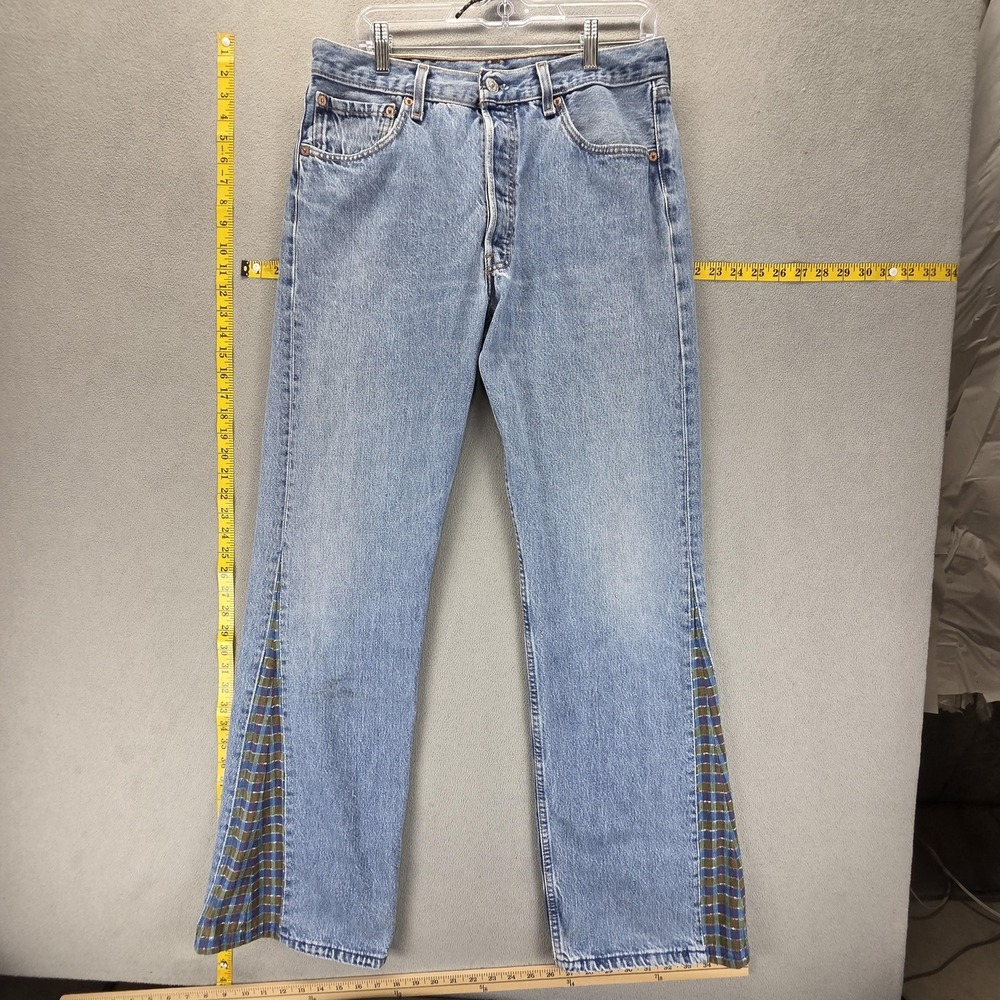 Vintage Levis 501 Jeans Mens Blue‎ Button Fly Made USA Altered Legs Fits 32x33